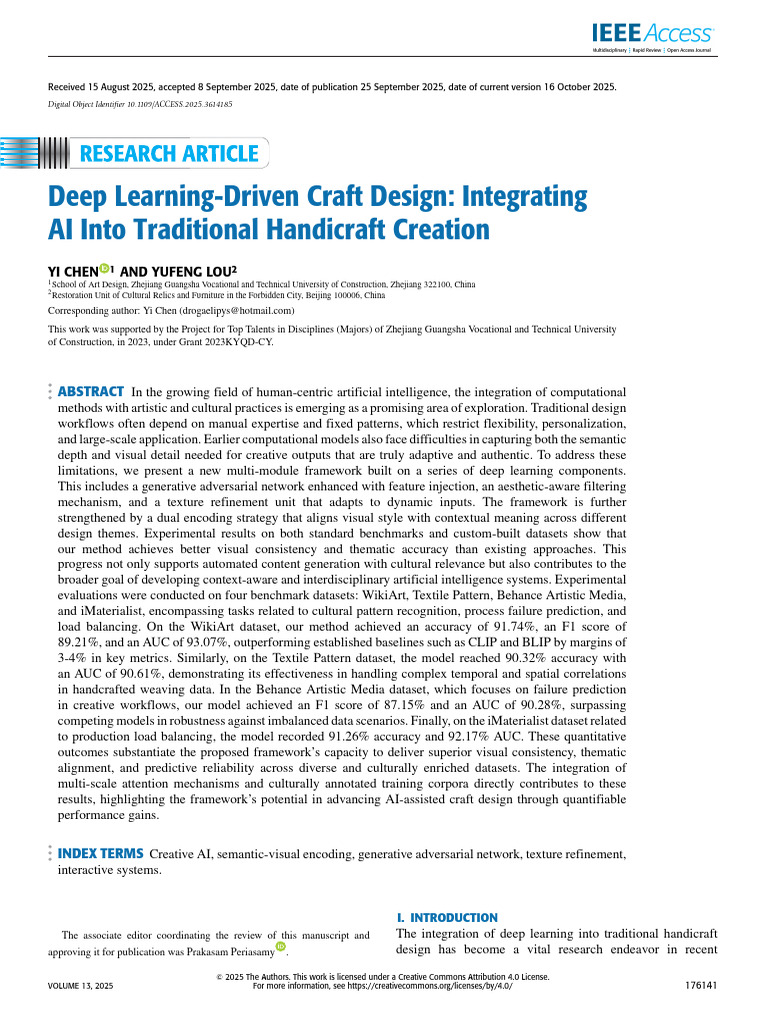Deep Learning-Driven Craft Design Integrating AI Into Traditional ...