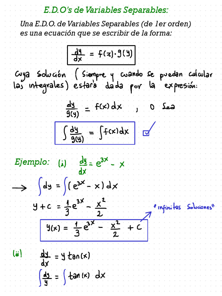 02 - Ecuaciones de Variables Separables_annotated | PDF