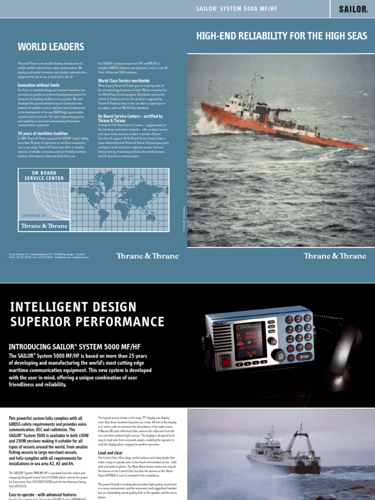 SAILOR System 5000 MF-HF Brochure | PDF | Radio | Radio Technology