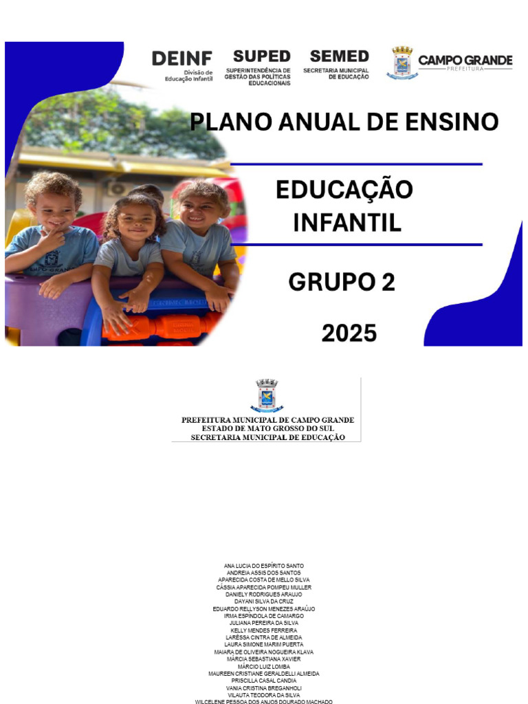Plano de Ensino Anual - Pedagogia - 2025 - Grupo 2 | PDF | Som | Narrativa