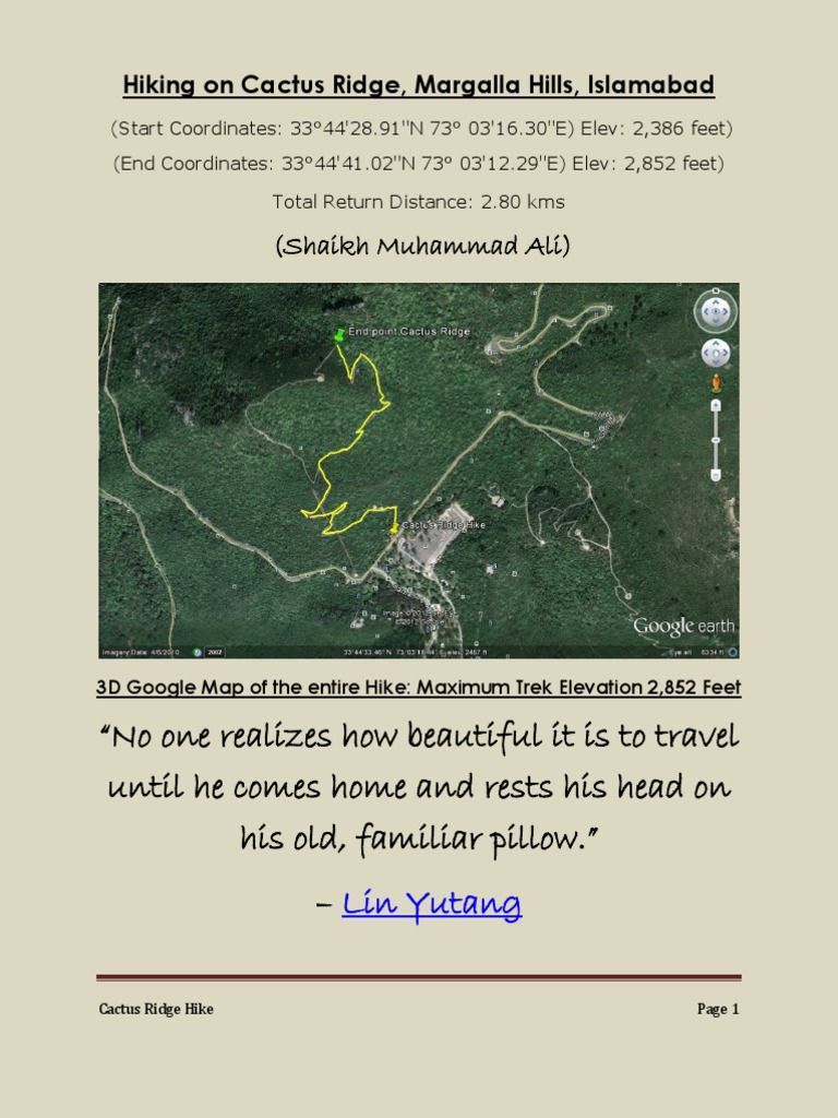 Cactus Ridge Hike in Margalla Hills | PDF | Religious Education | Religion  And Belief