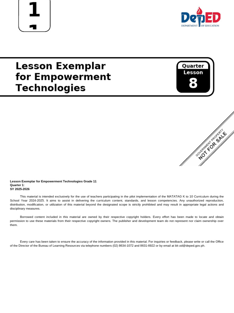 Lesson-Exemplar-in-Empowerment Technologies - Week 8 | PDF