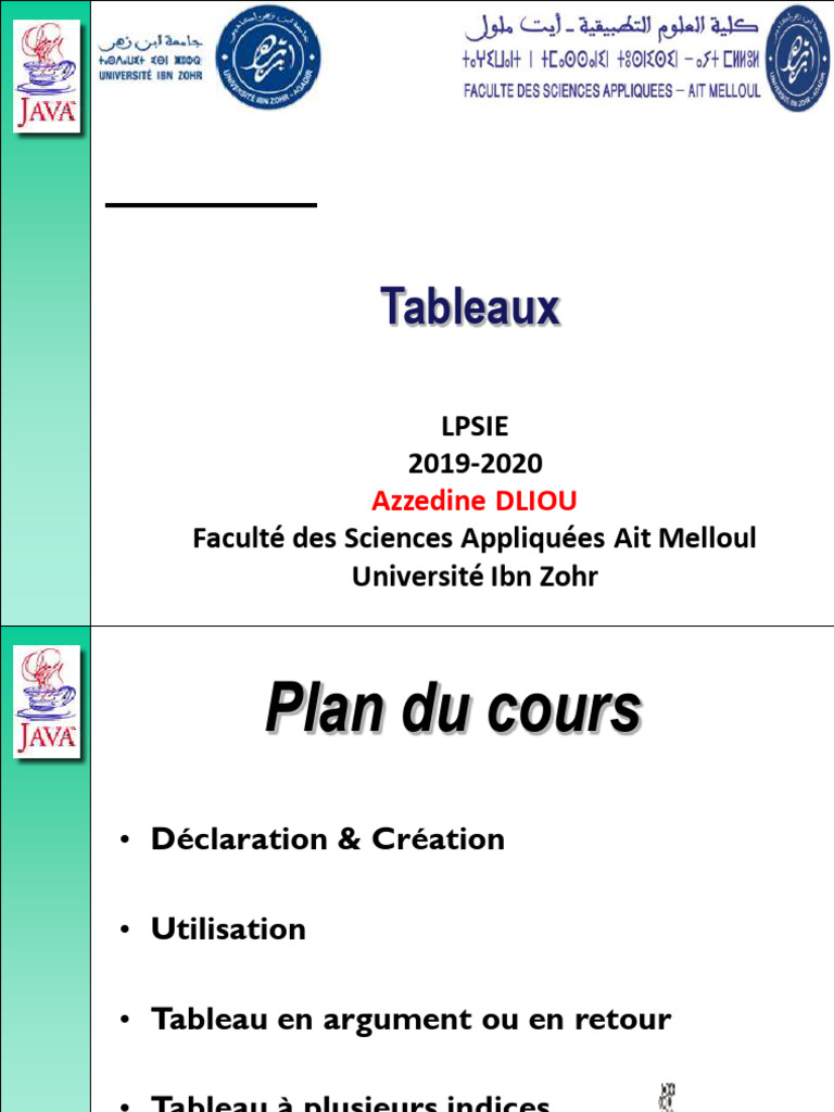 4 Tableaux | PDF | Java (Langage de programmation) | Langage de ...