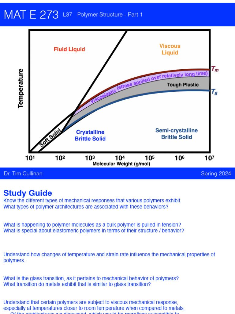 L37 - Mechanical Behavior of Polymers - 1 | PDF | Polymers | Mechanical ...