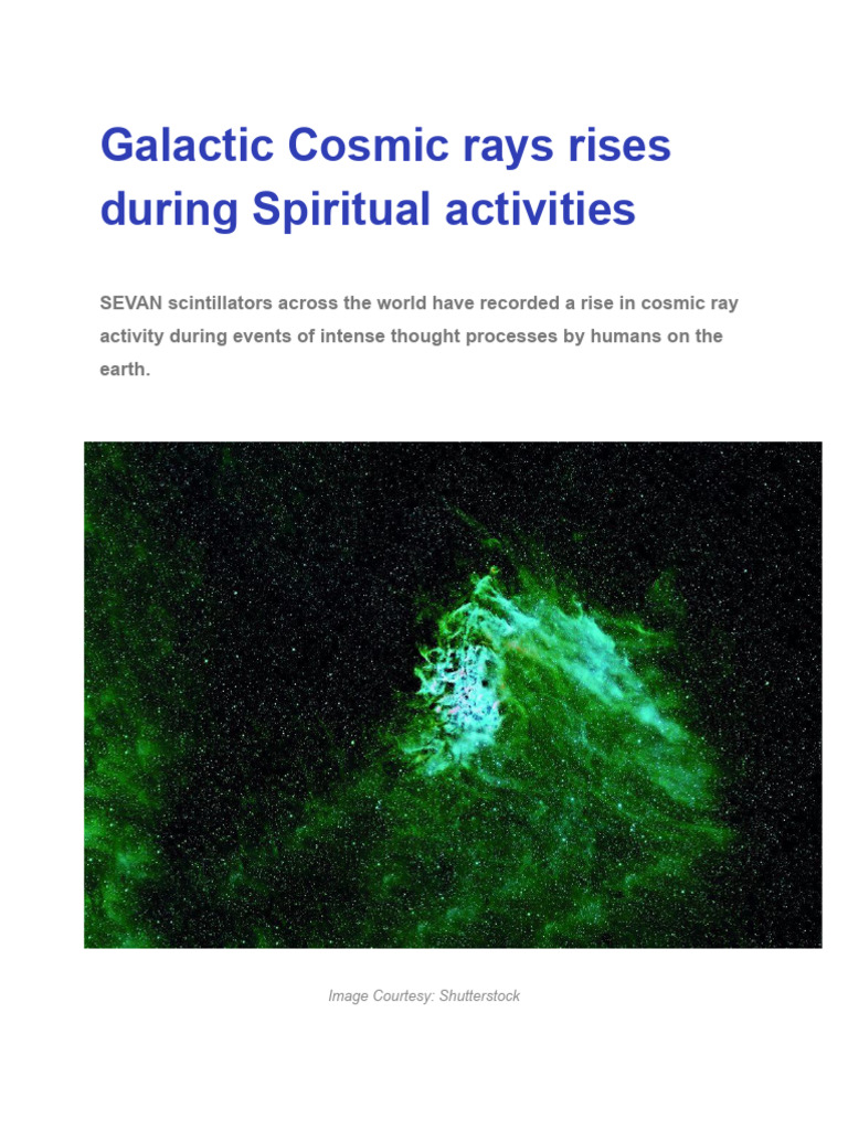 Galactic Cosmic Rays Rises During Spiritual Activities | PDF | Sun ...