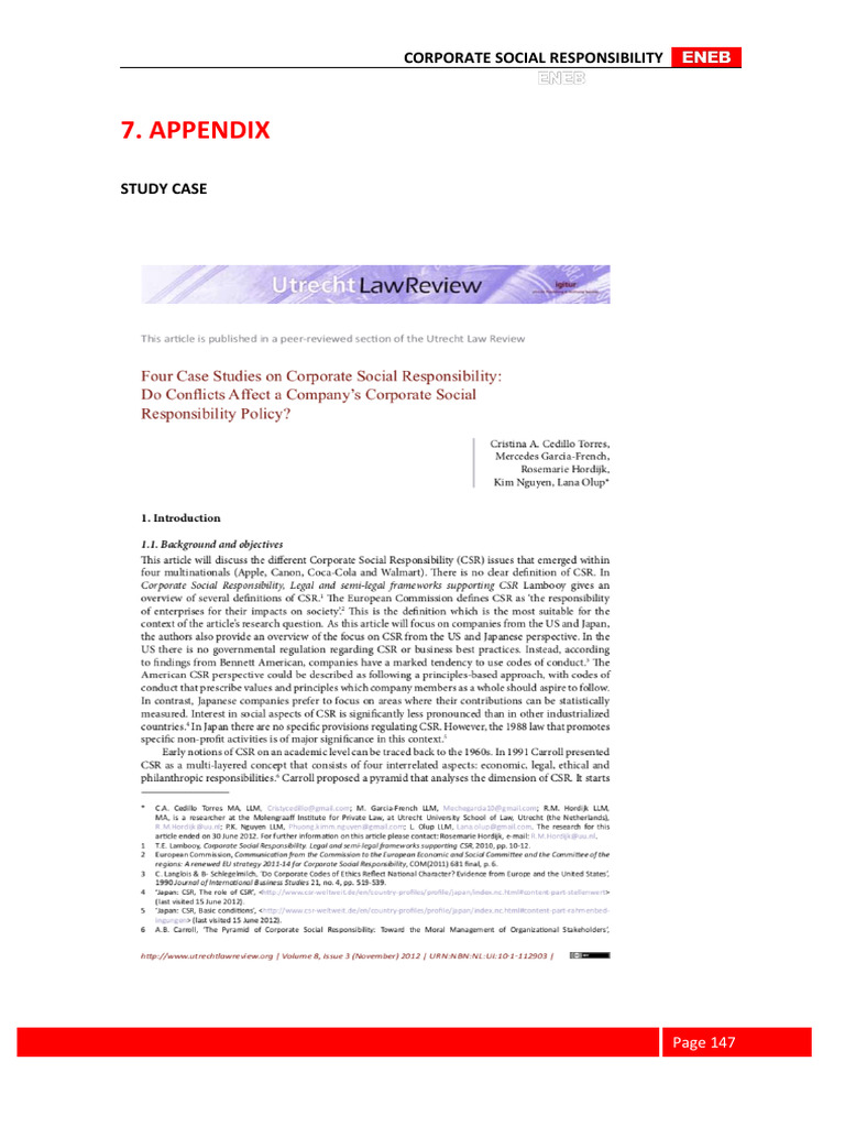 CSR Appendix | PDF