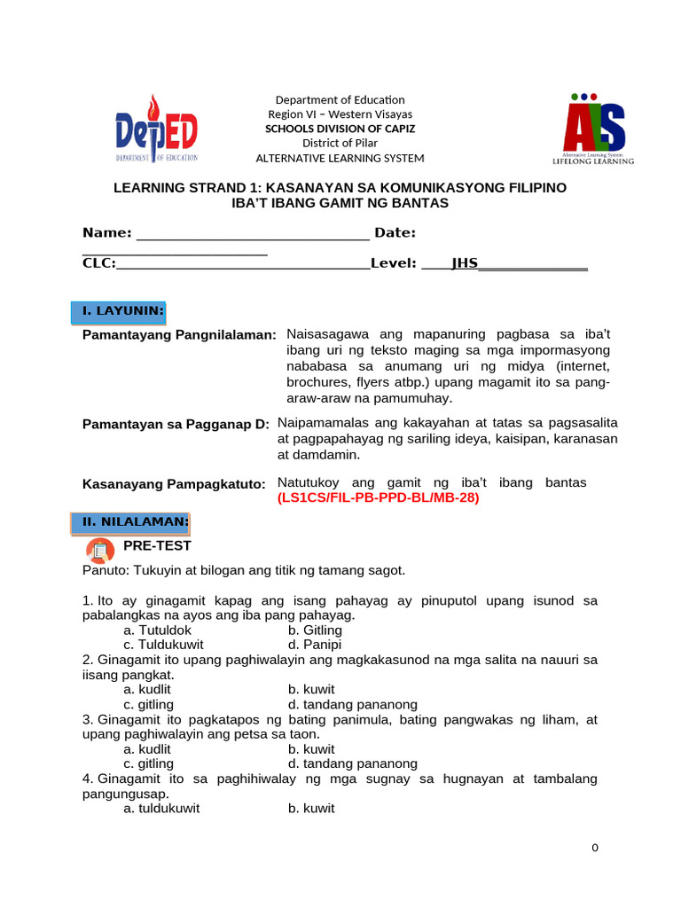 Ibat Ibang Gamit NG Bantas | PDF