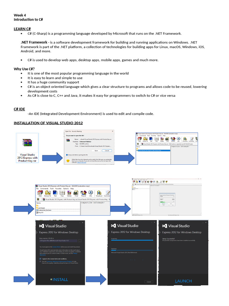 Week 4 - Introduction To C# | PDF | C Sharp (Programming Language ...
