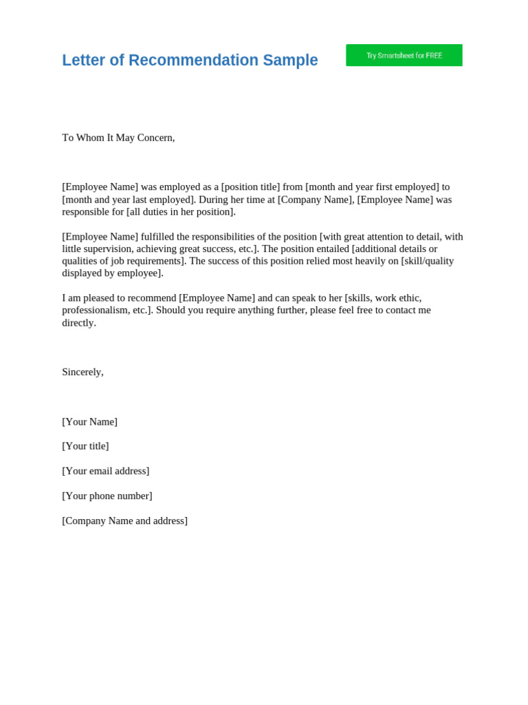 IC Letter of Recommendation Sample 10624 WORD (1) | PDF