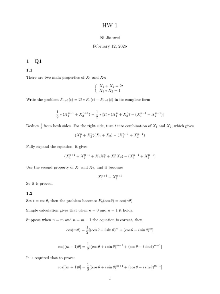 Math1024 Hw1 (Mark 2) | PDF | Mathematical Relations | Functions And ...
