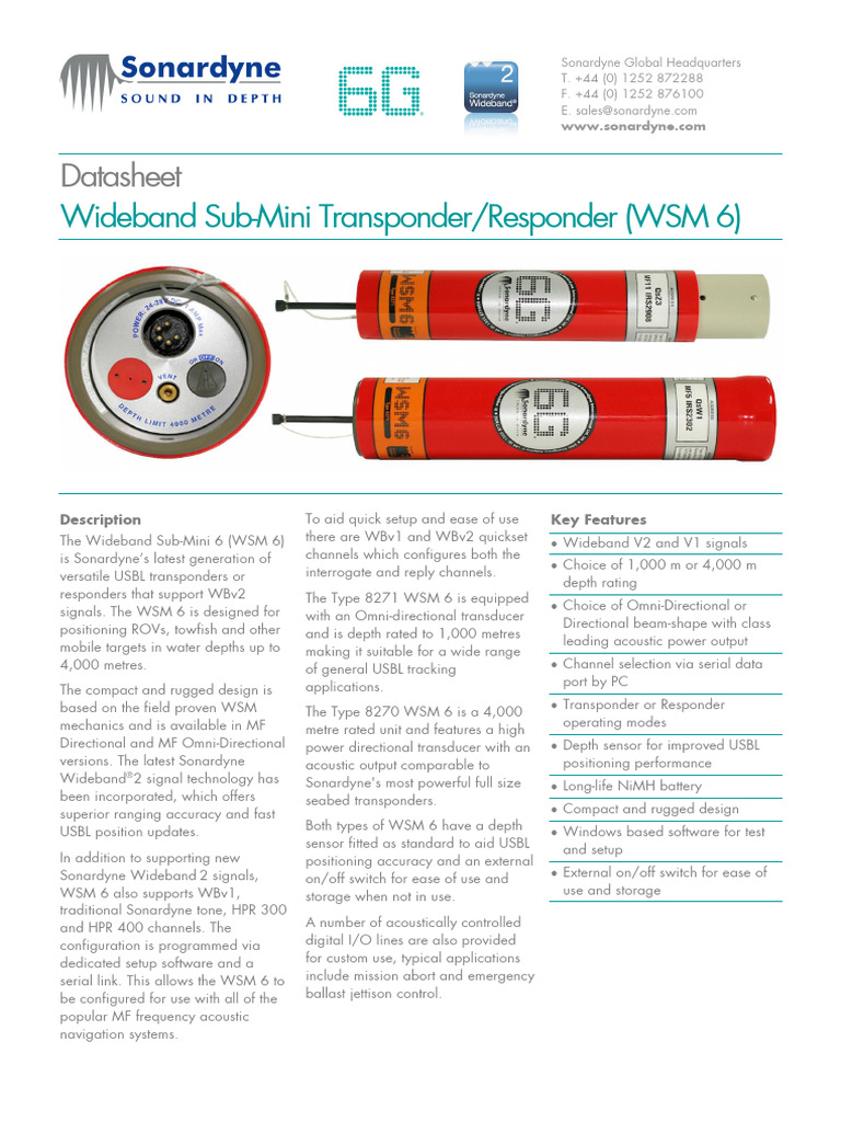 Sonardyne 8271 WSM6 | PDF | Telecommunications | Electrical Engineering