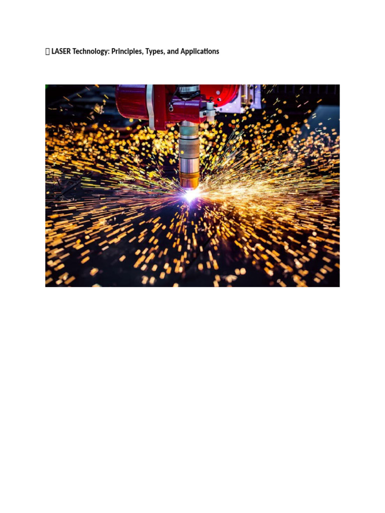 LASER Technology Principles Types and Applications | PDF