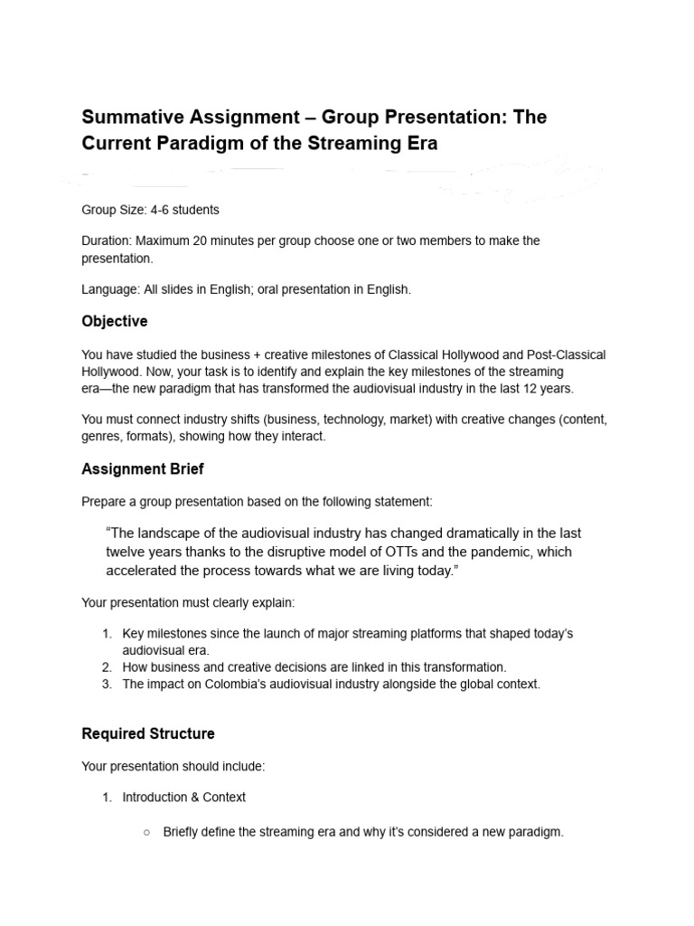 First Summative Assignment | PDF | Streaming Media | Human Communication