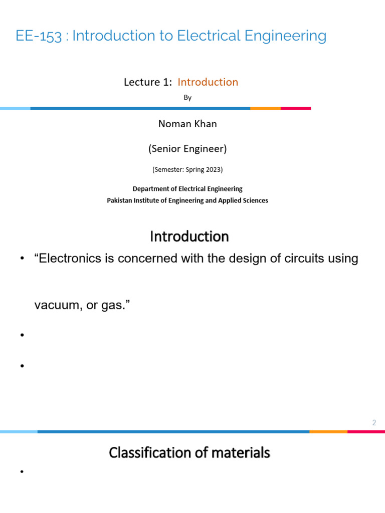 Electronics - L1 - Introduction | PDF | Semiconductors | Electrical ...