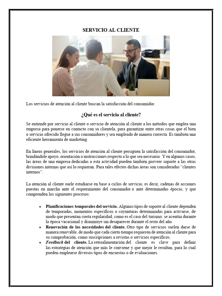 Servicio Al Cliente | PDF | Servicio al Cliente | Marketing