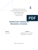 Clasificación climática de Venezuela y el mundo