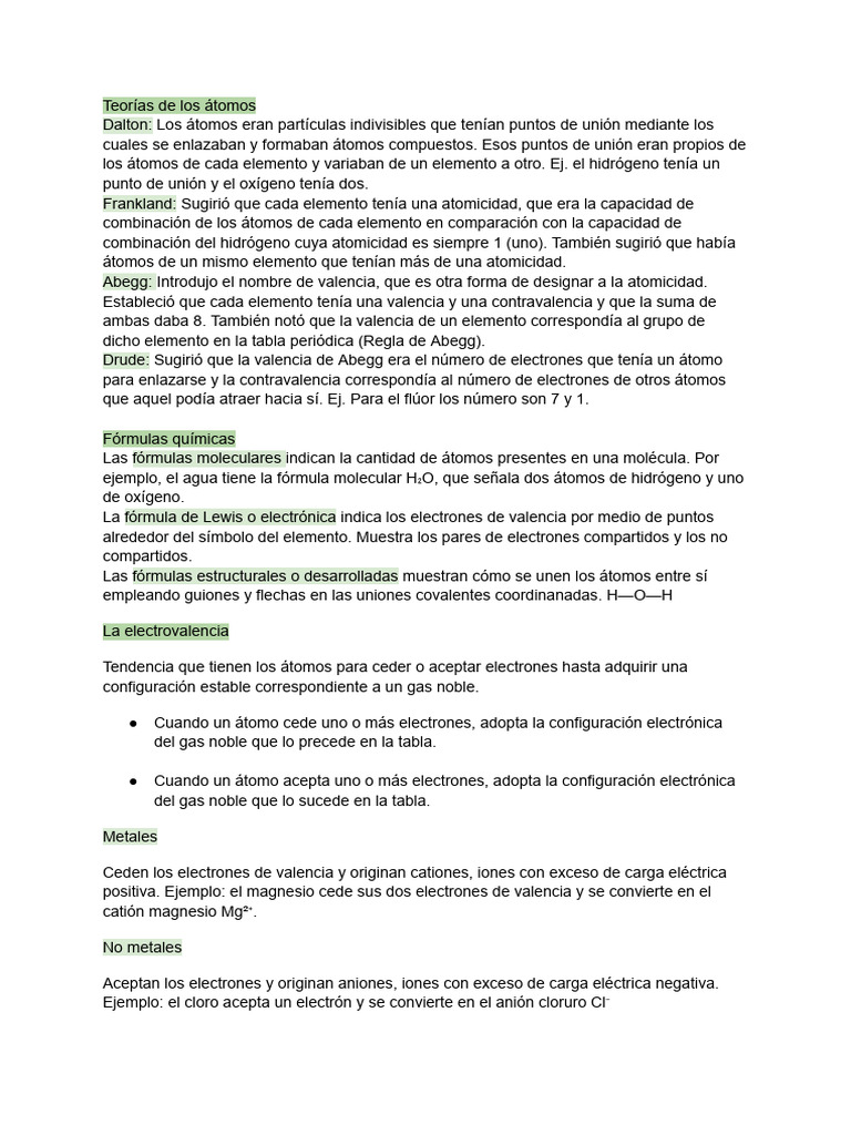 Resumen Fyq | PDF | Valencia (Química) | Enlace covalente