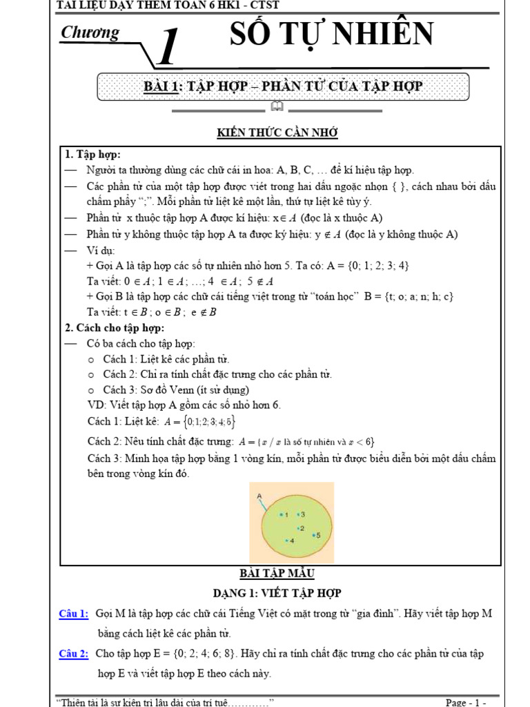 Chương 1 - L P 6 | PDF