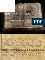 HISTORIA DE LA MÚSICA I - Estructura de La Cátedra