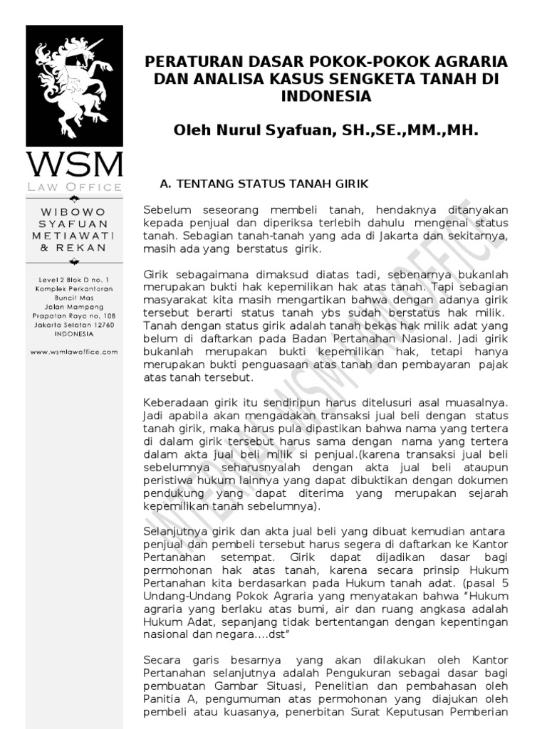 Surat Girik Adalah