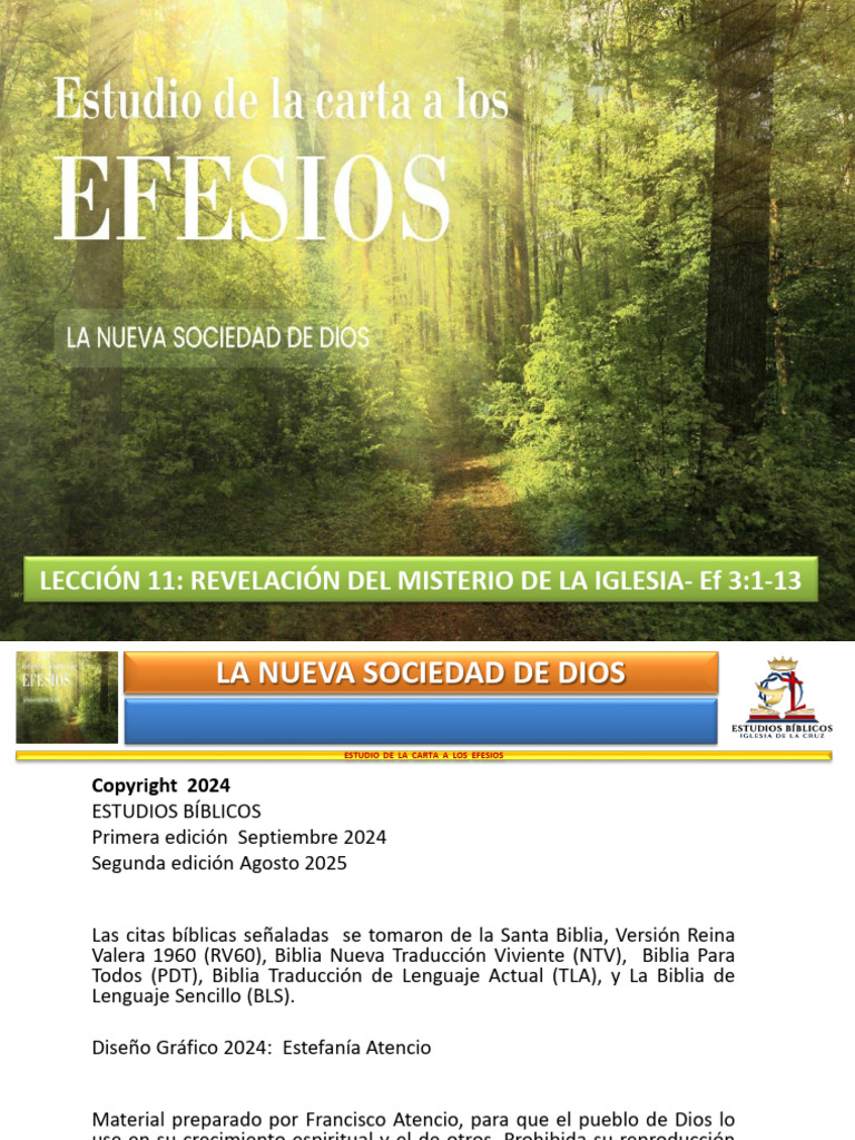 Ef11 - Revelación Del Misterio de La Iglesia - Lección 11 | PDF ...