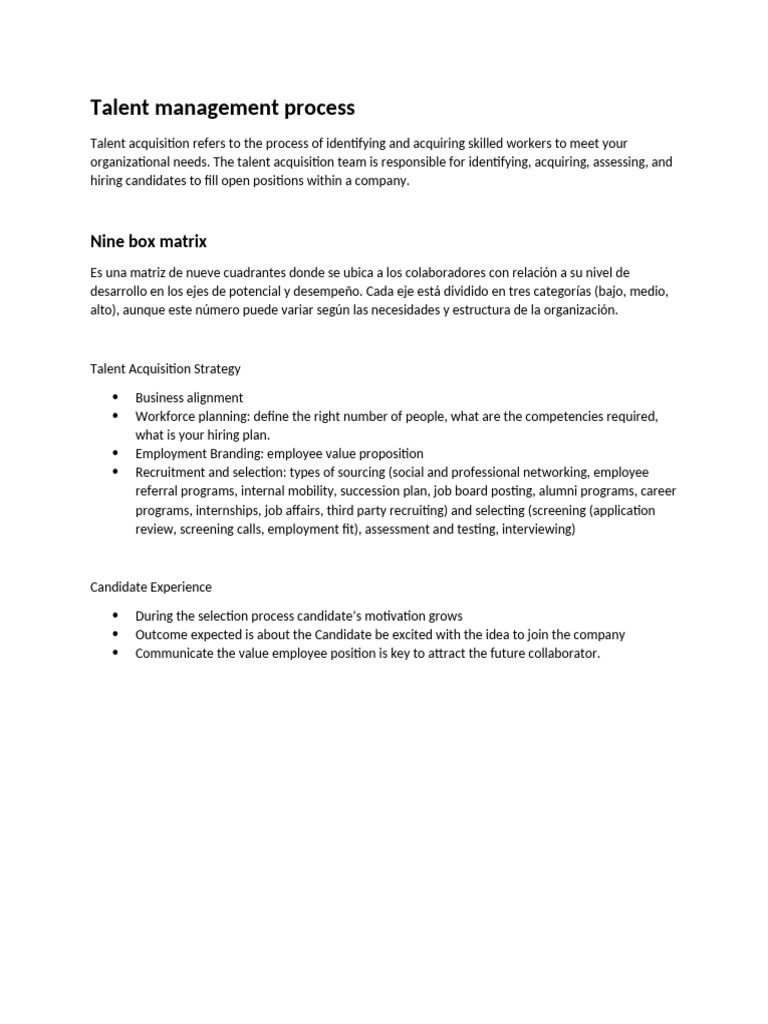 Talent Management Process | PDF