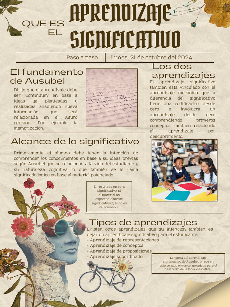 Teoría Del Aprendizaje Significativo | PDF | Neurociencia | Conceptos ...