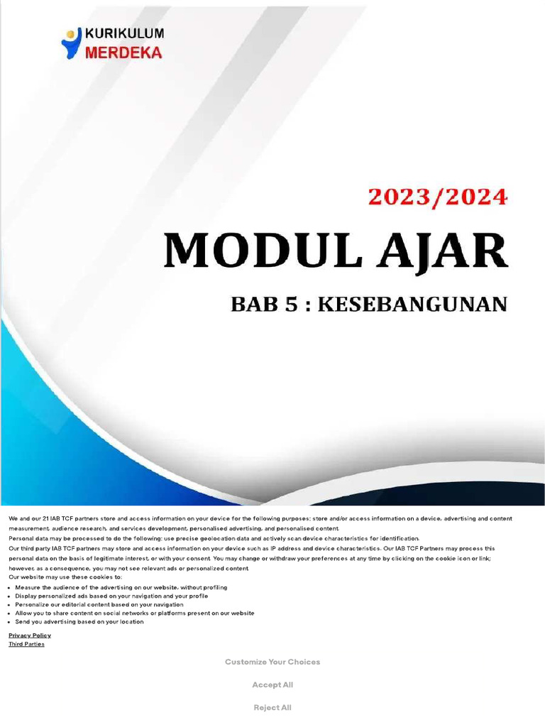 PDF Modul Ajar Matematika Kls 7 Sem 2 Kesebangunan Compress | PDF