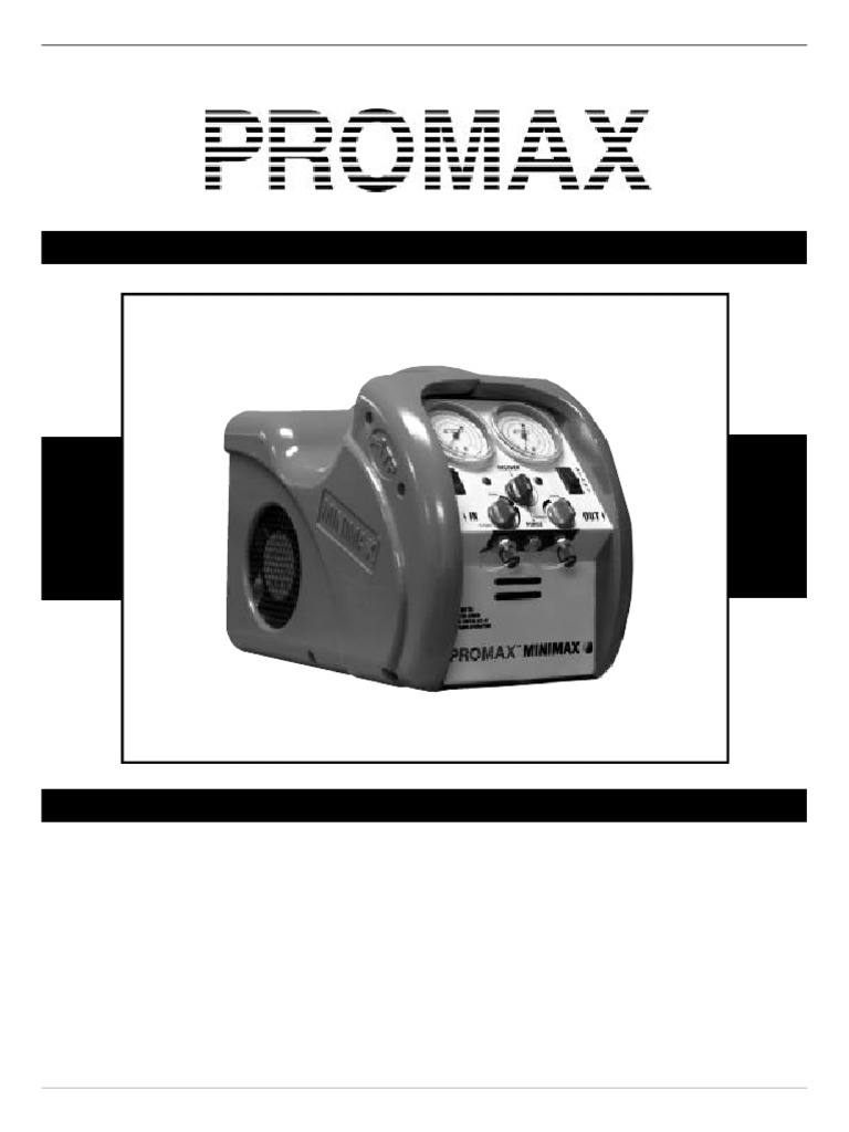 Promax MINIMAX Freon Recovery | PDF | Valve | Pressure