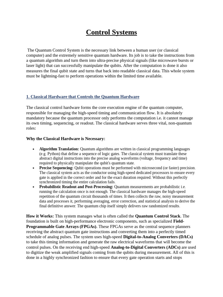 Control Systems Final Final Final | PDF | Quantum Computing | Laser