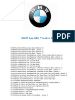 BMW Specific Trouble Codes