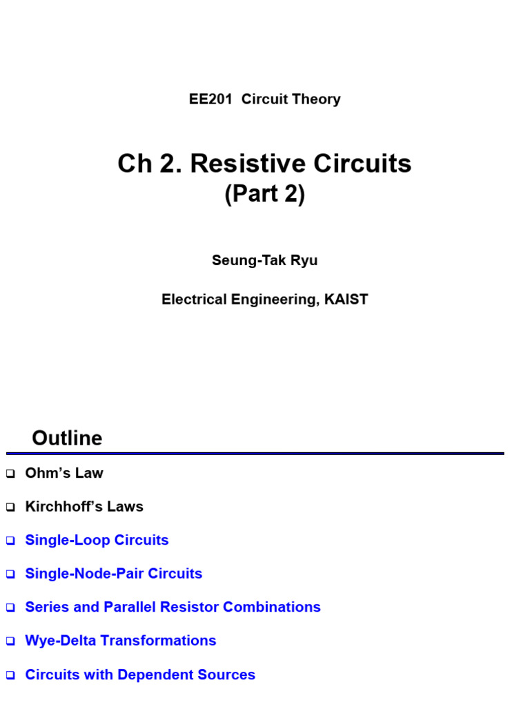 EE201 - ch2 (Part2) - 2024 | PDF | Series And Parallel Circuits ...