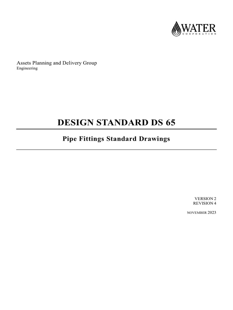 DS 65 - Pipe Fittings Standard Drawings | PDF | Pipe (Fluid Conveyance ...
