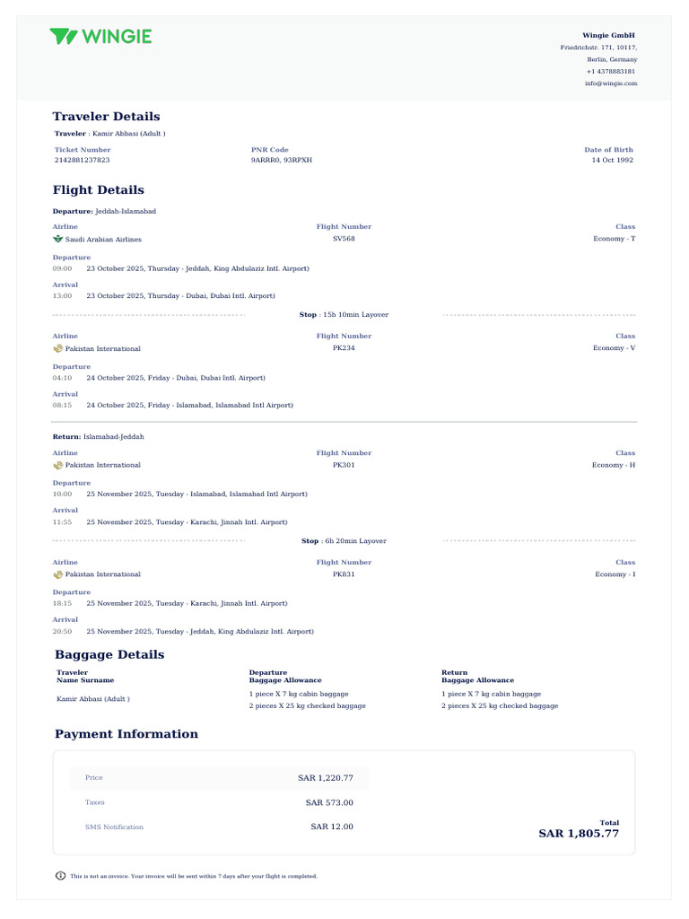 Your Flight Information | PDF | Fee | Airlines