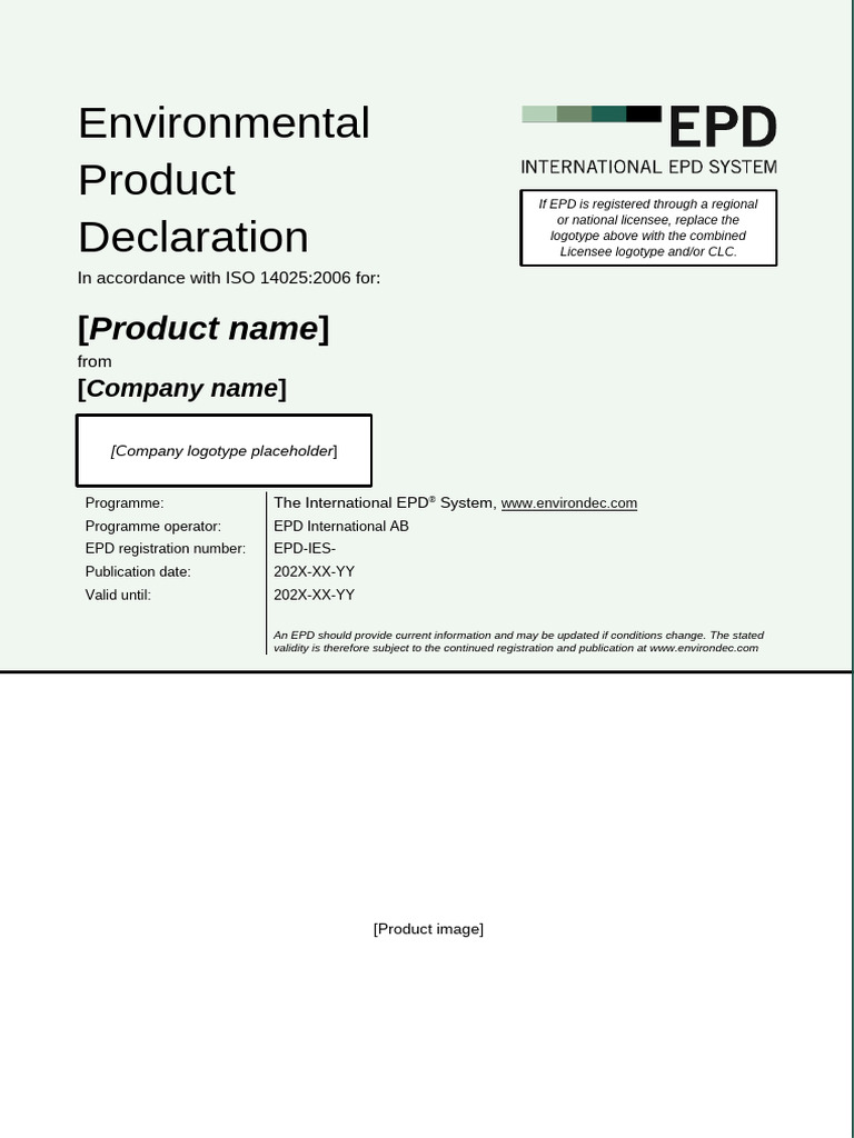 1761211018 Epd Template All Product Categories Gpi 4 | PDF | Natural ...