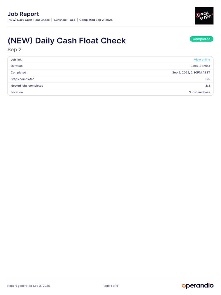 New Daily Cash Float Check 68b58 | PDF