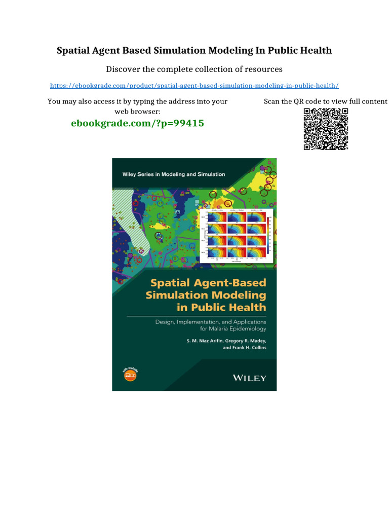 Spatial Agent Based Simulation Modeling in Public Health Full Chapters ...