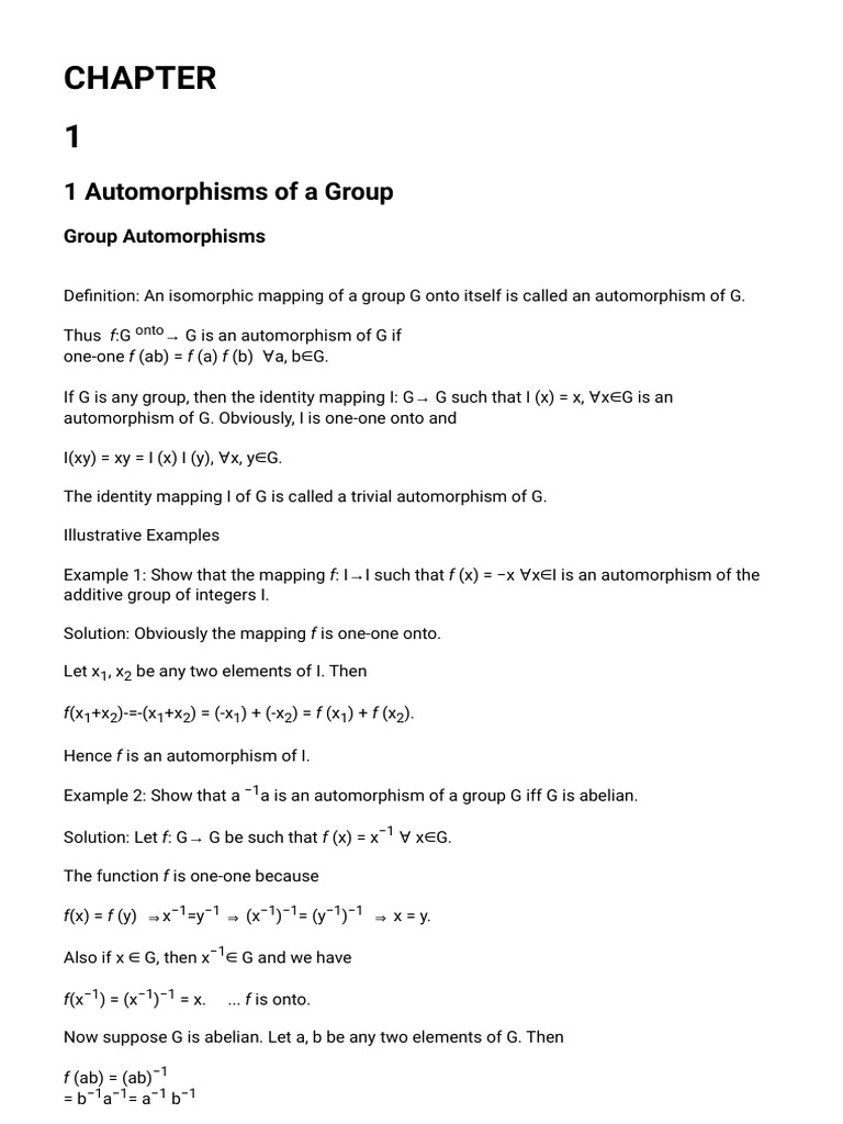 Automorphism PDF | PDF | Group (Mathematics) | Algebraic Structures