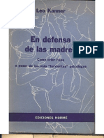 En Defensa de Las Madres - Leo Kanner 1945 Autismo Livro em Defesa Das Mães Autism