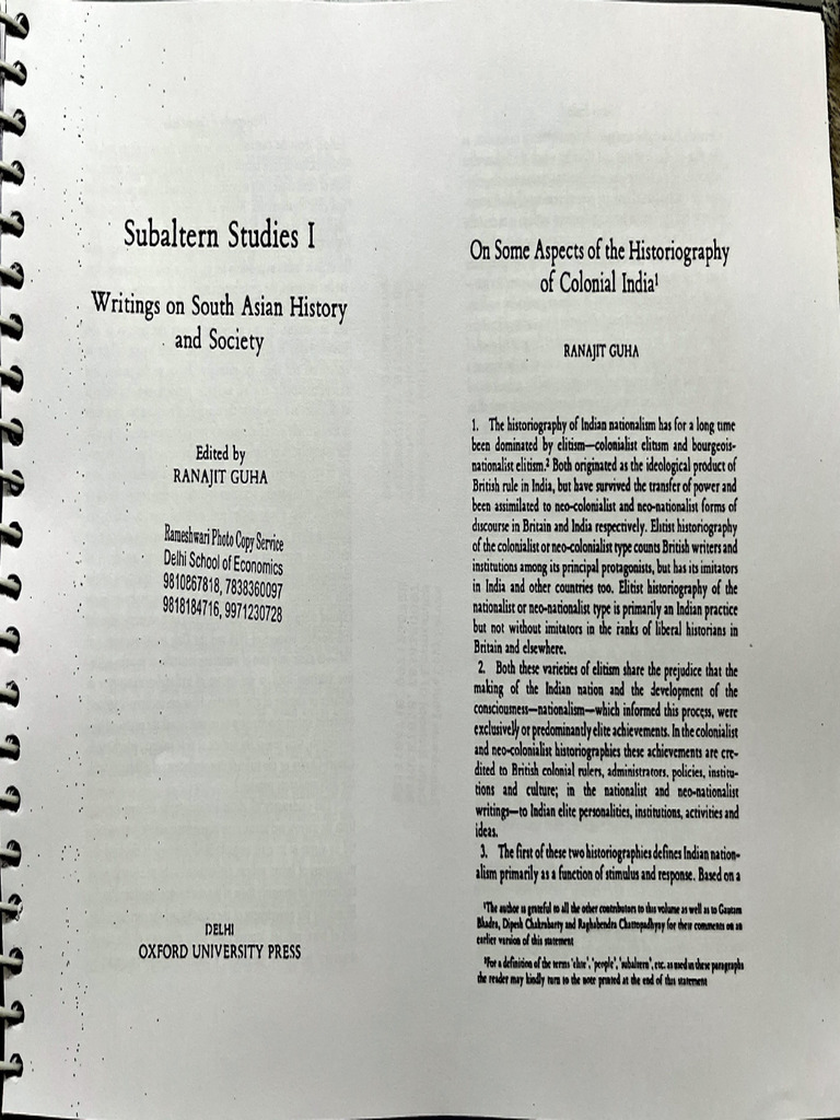 Guha Subaltern Approach | PDF | Nationalism