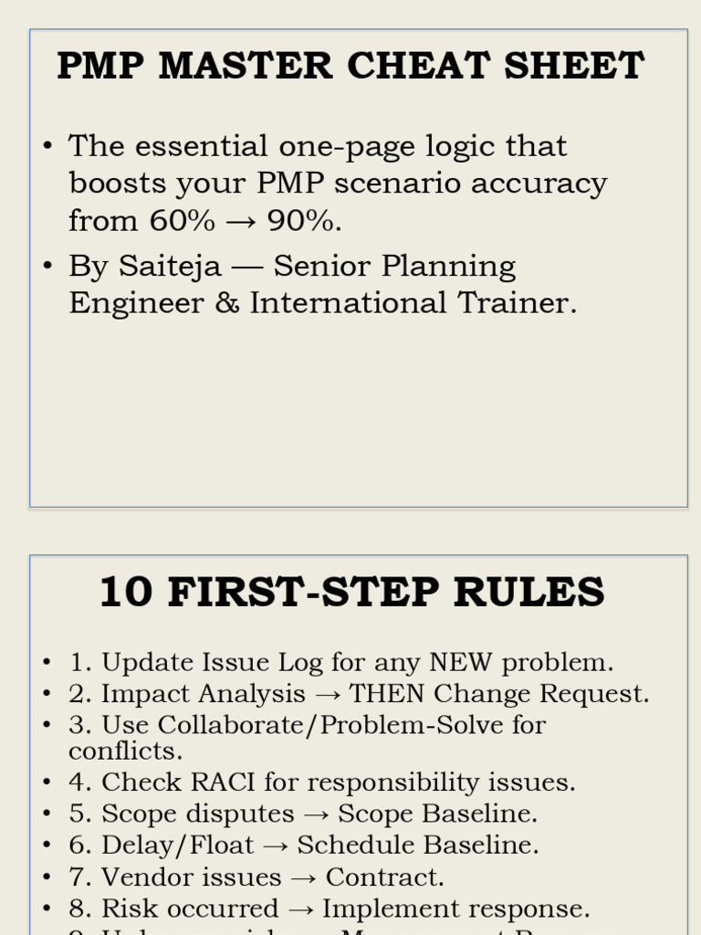 PMP Master Cheat Sheet 1764627294 | PDF
