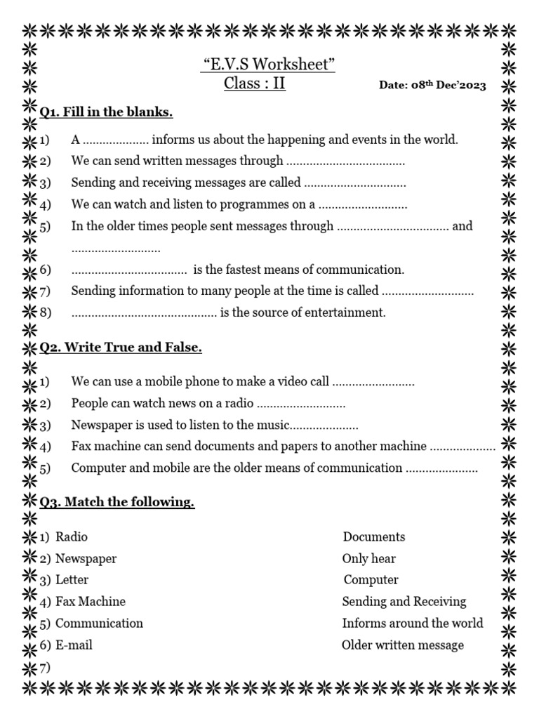 Evs Worksheet - 2 | PDF