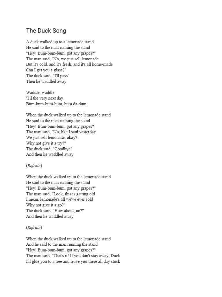 The Duck Song | PDF