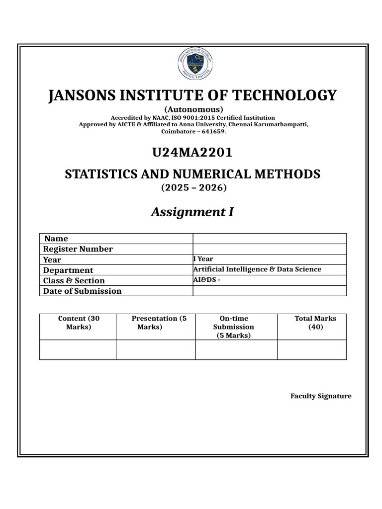 SNM - Assignment Front Page | PDF