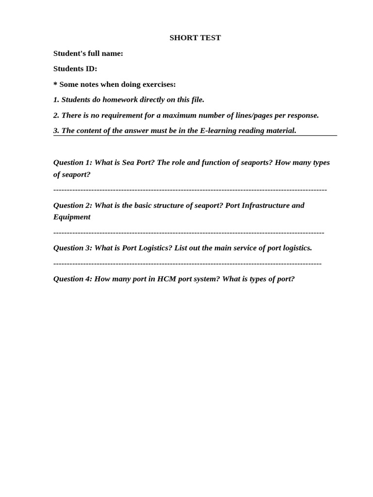 Short Test 1 | PDF