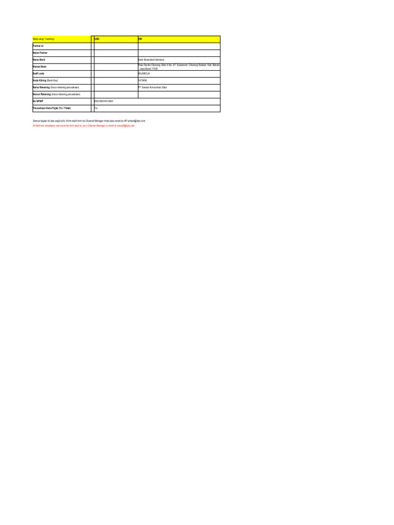 4. Bank Account Form | PDF