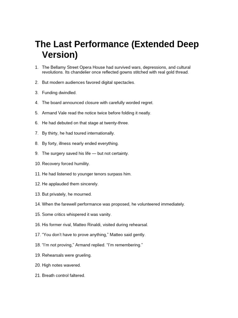 The Last Performance | PDF