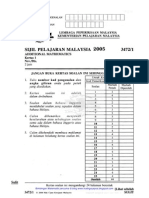 Add Maths Sebenar SPM 2005