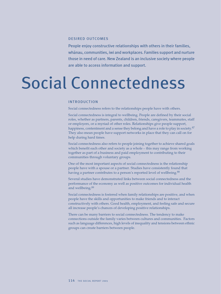 Sr05 Social Connectedness | PDF | Loneliness | Well Being