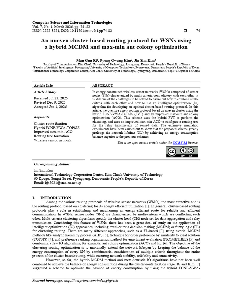 An uneven cluster-based routing protocol for WSNs using a hybrid MCDM ...